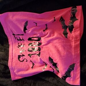 Sweet 1800 draculaura handmade tube top scene emo hot pink and black bats